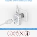 TESSAN 2 Pack Type E F Plug Adapter USB C, Germany France Power Adaptor with 3 USB Charger Ports, 4 AC Outlets Travel Plug for US to Europe EU Spain Iceland Korea Greece Russia German French