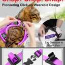 Cat Harness and Leash for Walking Escape Proof Soft Adjustable Cat Leash Breathable Comfortable Vest Easy to Wear Kitten Harness for Outdoor Travel (Purple, M (13-18lb))