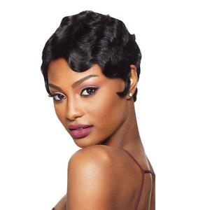 Short Curly Black Cute Synthetic Nuna Wig Real Retro African Afro Hair For Black Women Curly Short Female Wig Natural Looking (1B black)