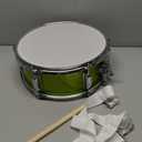 12 Inch Snare Drum Head with Drumsticks Shoulder Strap Drum Key for Student Band (Green)