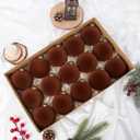 Korlon Tec 15 Pcs Brown Velvet Ornaments for Christmas Tree, 3.15 Inch Large Velvet Christmas Ornaments Balls, Flocked Hanging Balls Xmas Tree Decorations for Garland Wreath Indoor Holiday Home Decor