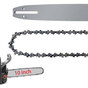 10 Inch Pole Saw Bar and Chain Combo, Replacement Guide bar for Greenworks PS80L00, PS80L210, PS80L212, 100SDAA041 for KOBALT KPS 1081-06, KPS 2081-06, 10" Chainsaw Chain for 25AP058X