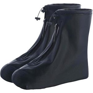 Rain Boot Waterproof Shoes Covers, Sand Control Non-Slip Shoe Cover Galoshes, PVC Rubber Sole Reusable Rain Snow Boots Overshoes for Cycling Outdoor Camping Fishing Garden (XXL, Black)