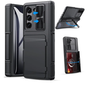 GBEE for Samsung Galaxy Z Fold 5 Case with Kickstand & Screen Protector & Card Holder & Sliding Camera Cover & Hinge Protection, Durable Rugged Stand Wallet Phone Case for Galaxy Z Fold 5 2023, Black