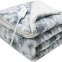 GOQO TOMO Heated Weighted Blanket, with Premium Glass Beads 60" x 80" Electric Heating Blanket 2 in1 Blanket with 12 Heating Levels for Adults Home Use Gradient Gray-H6080 (Grey)