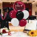 Graduation Decorations - 4 Set Balloon Stands, Class of 2026 Congrats Grad Table Centerpieces for Graduation Party Supplies(Maroon& Black)