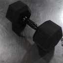 CAP Barbell 30 LB Rubber Coated Hex Dumbbell Hand Weight - Single | Black Handle