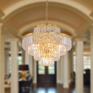 GMlixin Gold Modern Crystal Chandelier Pendant Ceiling Lights Chandeliers Lighting Fixture for Dining Living Room Foyer Hallway 12-Lights (Dia 24 Inch)