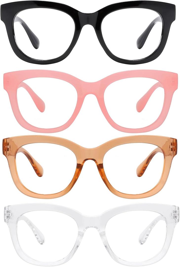 Reading Glasses for Women Men Square Oval Readers with Spring Hinge Anti UV Glare