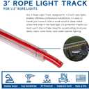 Novelty Lights 10 Pcs 1/2 Inch Rope Light Track Channel, Made in USA 3 Feet Long, UV Protected PVC Plastic Clear Mounting Rope Light Channel for Indoor Outdoor