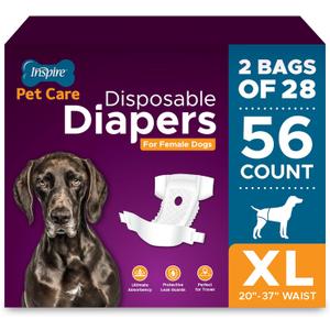 Inspire Pet Care Dog Diapers Female Dogs | Bulk Value Doggie Incontinence, Accidents, for Heat, Pee or Period and Housebreaking (X-Large (56 Count))