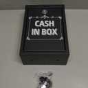 Metal Donation Box with Lock  Wall Mounted Cash Money Box with Slot for Cash Deposit, Hualleko Money Drop with Lock and Slot for Home/Office/Outdoors 10.2 x 5.6 x 2.9 Inch(Black)