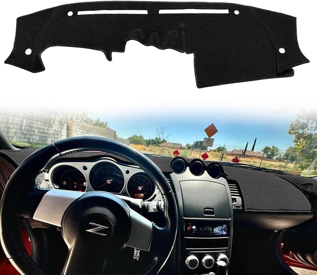 Dash Cover Mat Custom Fit for Nissan 350Z with Sensor Cutouts,Dashboard Pad Cap Carpet Protector K215