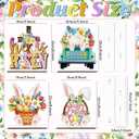 2 x Easter Decor- 4pcs Wooden Easter Bunny Table Centerpieces for Tabletop Rustic Bunny Wood Table Sign with Eggs and Flower Ornament, Farmhouse Rabbit Decorations for home, Office, and Party Suppliers