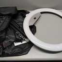 22"Ring Light with Stand,Ring Light Tripod for iPhone ipad,with 75"Tripod/LCD Display/4 ipad iPhone Clips/2 USB Ports,2600K-6500K Color Temperature,for Barber Makeup Tattoo TikTok Video Recording Vlog (Black)