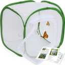 RESTCLOUD Insect and Butterfly Habitat Cage Terrarium Pop-up 12 X 12 X 12 Inches with Zipper Protection