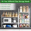 Expandable Kitchen Cabinet Shelf Organizer Rack Heavy Duty Metal Spice Rack Stackable Kitchen Counter Storage Shelf for Cabinet Pantry Bathroom (White- 16.5"-27" L x 8" W x 9.6" H - 1Pack)