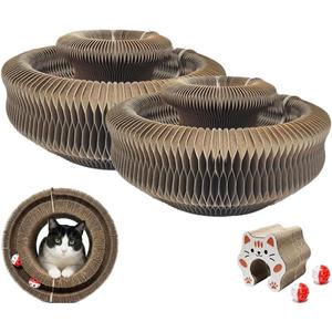2Pcs Upgraded Kitty Kurlz Cat Toy, Magnetic Multi Shape Twisty Paws Cat Toy, Kitty Curlz Cat Scratcher with Play Ball, Flexible Magic Organ at Scratcher, Interactive Cat Toys for Indoor Cats