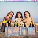 Sinload 12pcs Iridescent Holographic Gift Bags, Bachelor Party Supplies Bachelorette Bridal Shower Bag Reusable with Handles for Bridal Party Favors, Wedding Welcome Favors