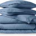 Bare Home Flannel Duvet Cover Set - King - 100% Cotton, Velvety Soft Heavyweight Premium Flannel, Double Brushed - Includes Sham Pillow Covers (King, Coronet Blue) (08 - Coronet Blue (No Comforter))
