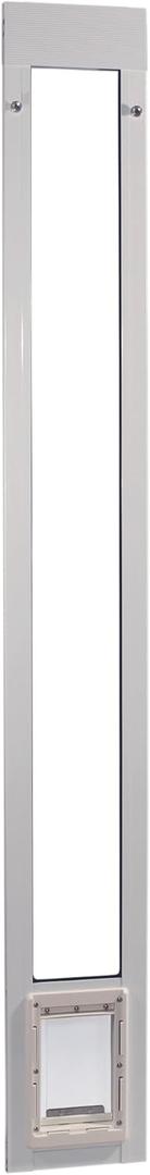 Ideal Pet Products Aluminum Pet Patio Door, Adjustable Height 77-5/8" to 80-3/8", 5" x 7" Flap Size, White