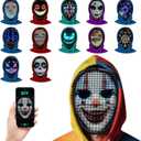 DIY LED Mask with Gesture Sensing - App-Programmable - Perfect for Kids and Teenager for Halloween and Christmas Costume Play Parties