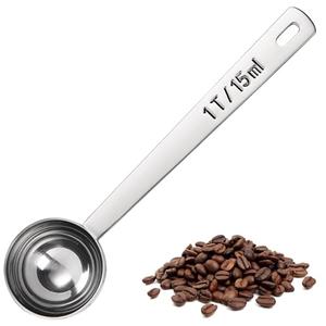 U-Taste Coffee Scoop 1 Tablespoon: 18/8 Stainless Steel Measuring Scooper for Ground Coffee, Bean, Powder, Espresso, 4.3in Long Handle Metal Measure Spoon for Canister, Jar (1Tbsp/15ml)