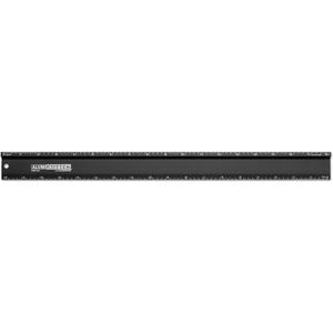 Alumicolor AlumiCutter Aluminum Steel Straight Edge for Office, School, Engineering and Framing, Black (12IN)
