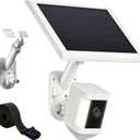 2-in-1 Wall and Pole Mount for Ring Cameras | Compatible with Ring Spotlight Cam Pro/Plus, Stick Up Cam & Solar Panels | Universal 1/4 Inch Screw for Arlo, Eufy, Wyze and More Cameras & Solar Chargers (White)