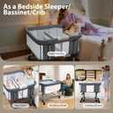 Twin Bassinet for 2 Babies, Double Bassinet for Twins, Baby Bassinet with Wheels, Full-Mesh Sides, 5-Height Adjustable, Portable and Stable Baby Crib for Newborns (Basic Grey)