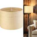 GO&SO Large Drum Lamp Shades Woven Lampshades Barrel Shape, 16" L x 12" H (E26 Spider),Farmhouse Lampshades For Floor Lamps & Table Lamps, Hand Crafted Replacement Lamp Shade, Easy Assembly Required