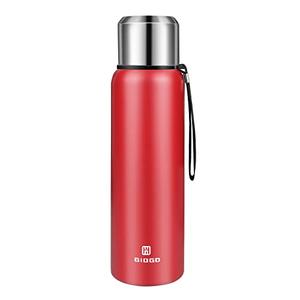Insulated vacuum Thermo Bottle 1000ml/33.8oz with cup Stainless steel coffee bottles for hot and cold drink water flask (Red,1000ml)