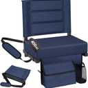 Stadium Seats with Back Support, Portable Bleacher Seat with Extra Thick Cushion, Folding Stadium Chair with Shoulder Strap, Removable Cushion and Storage Pocket for Sports Events