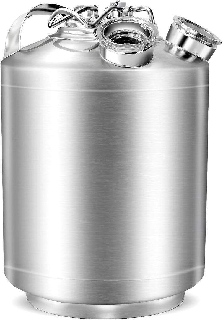 2.5 Gallon Stainless Steel Beer Kegerator Cleaning Kit with 2 D Couplers