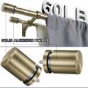 Double Curtain Rod 140 to 164 Inch,1 Inch Heavy Duty Curtain Rods for Windows with Solid Aluminum Cylindrical Finials and Bracket,1 Front and 5/8 Back Telescoping Double Drapery Rod,Antique Bronze