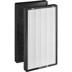 VEVOR Air Purifier Replacement Filter, H13, 2-in-1 Compact & Lightweight Replacement Filter with Non-Woven Fabric, Easy-to-Install Purifier Filter with Activated Carbon, Fit for Square Purifier