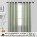KOUFALL Sage Green Curtains 84 Inches Long,Sheer Linen Boho Grommet Cottage Core Curtains for Living Room Bedroom Dining Room,Light Green