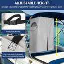 600D Privacy Tent for Boat, Heavy Duty Hanging Changing Room for Bimini Top with Storage Bag, Portable Privacy Station for Pontoons (27" W x 30" D x 72" -84" H) (Gray)