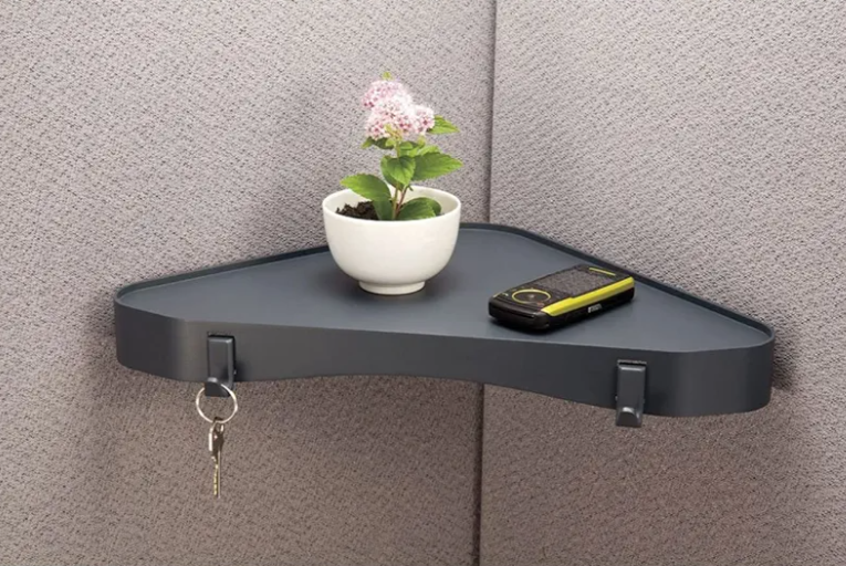 Officemate Verticalmate Corner Shelf, Slate Gray (29322) 14-1/2 x 10 x 1-1/4 inches