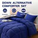 Decroom Lightweight Twin Comforter Set with 1 Pillow Sham - 2 Pieces Set - Quilted Down Alternative Comforter/Duvet Insert for All Season - Blue/Grey - Twin/Twin XL Size