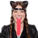 FAVOMOTO 3PCS Halloween Fake Tongue, Horrific Long Tongue Prop Realistic Tricks Accessories Prank Scary Costumes for Carnival Halloween Party Decoration