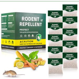 2026 New Mouse Repellent Pouches, Peppermint Oil for Rodent, Mice, Mouse, Rats, Spider, Roach, Insect Control Indoor Outdoor, Pest Deterrent Replace Trap Family & Pet Safe,10Pack