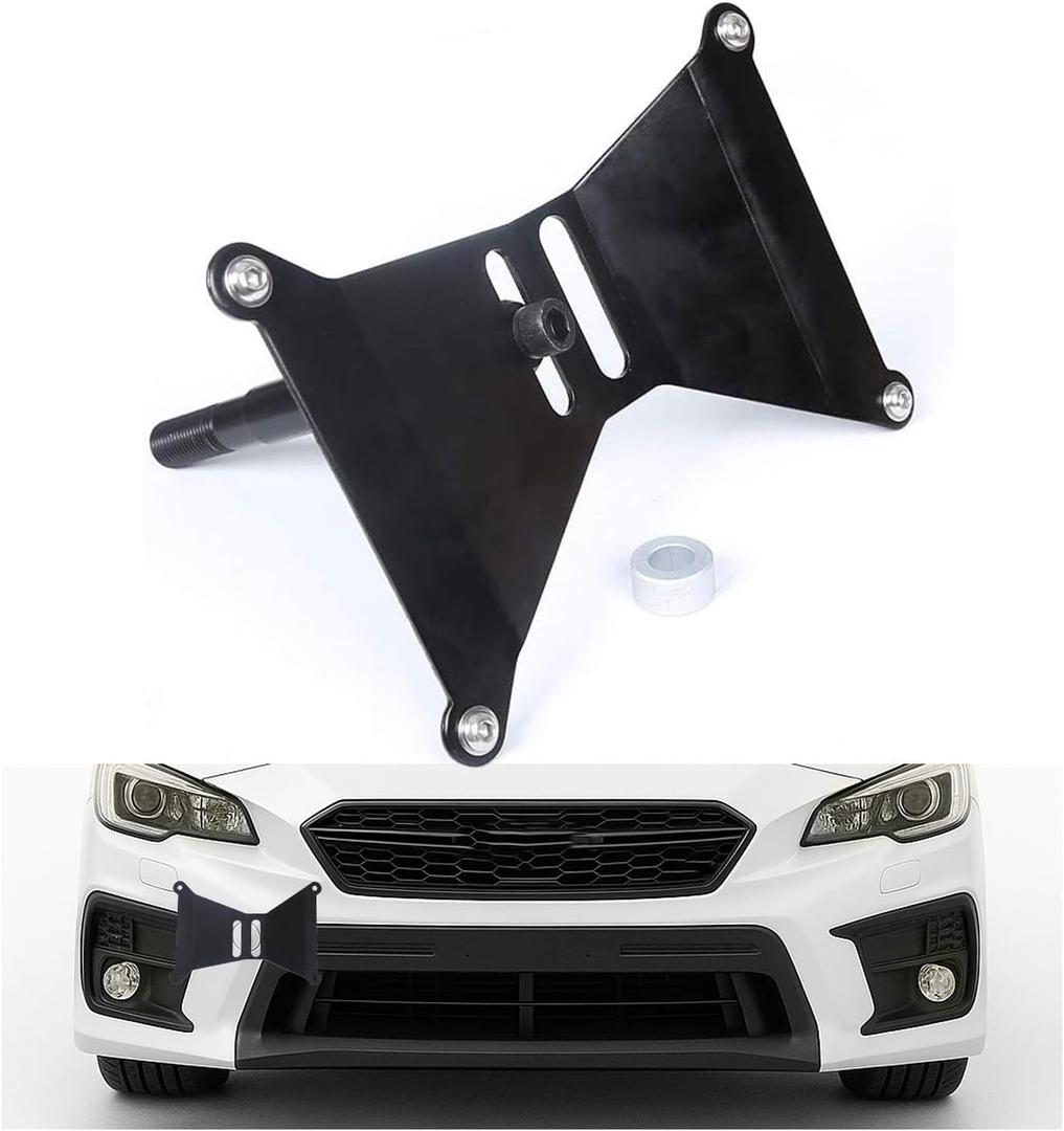 ECOTRIC Front Tow Hook License Plate Bracket Compatible with 2013+ Subaru BRZ & Scion FRS, No Drill License Plate Mount Holder Adapter Kit, License Tag Mounting Kit