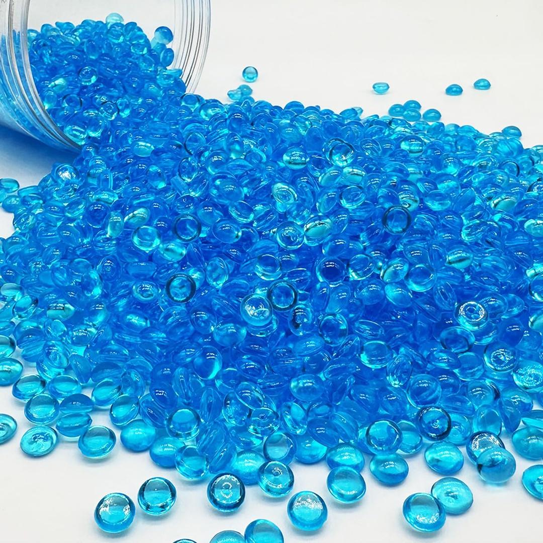 7mm 3500PCS Acrylic Flat Marbles Decorative GemsVase Fillers Beads for Wedding,Floral Arrangement,Aquarium Fish Tank Decor,Candle Holder