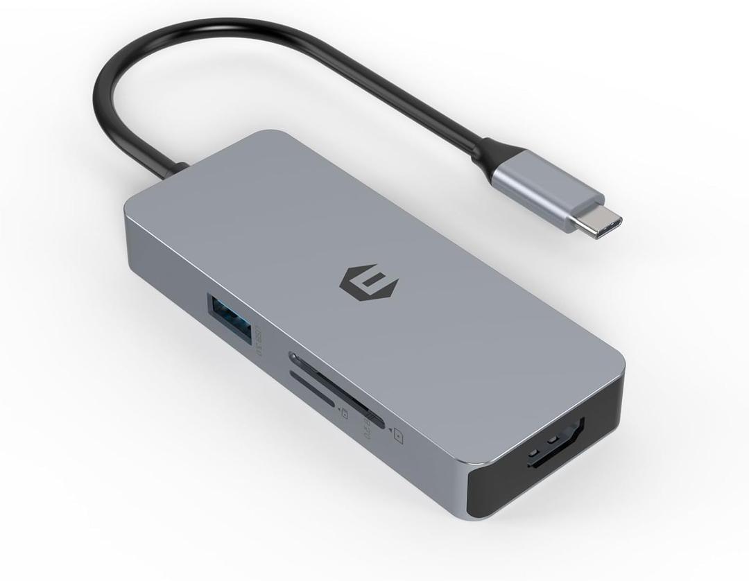 USB C Hub Multiport Adapter with HDMI Output, Type C Docking Station with 4K HDMI, 3 USB 3.0 Ports, SD/Micro SD Card Reader for Chromebook Pixel, and More