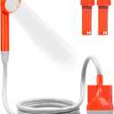 innhom Portable Shower Camping Shower Outdoor Camp Shower Pump, Electric Rechargeable Portable Camping Shower, Powered by Rechargeable Battery (orange-2 batteries)