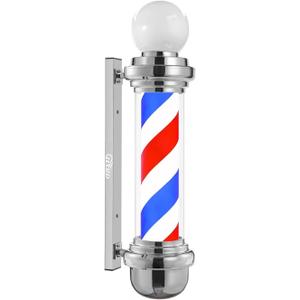 35'' Silver Barber Pole Light