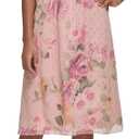 Jessica Howard Women's Plus Style Midi Sleeveless Chiffon Lurex, Blush Size 20W