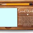 Social Worker Sticky Note Holder, Social Worker Gifts, Thank You Appreciation Quote Gifts for Social Worker Women Men Coworker Self-Stick Note Pad Holders ZSS24, 6.5 x 4.8 inches