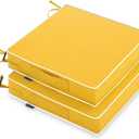 MIULEE 24 x 24 x 4 Outdoor Chair Cushions,Waterproof Seat Cushions with Adjustable Straps,Set of 2 Patio Chair Cushions for Patio Furniture Garden,Yellow (24 x 24 x 4 Inch)